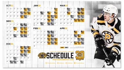 Boston Bruins Printable Schedule