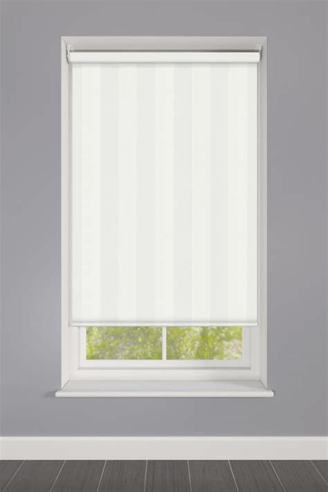 White Striped Roller Blind Cheapest Blinds Uk Ltd