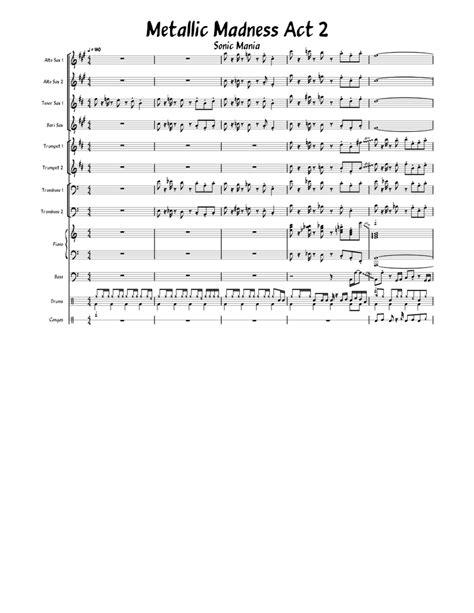Metallic Madness Act 2 Sonic Mania Sheet Music For Piano Trombone