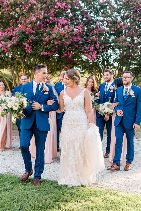 Sweet Wedding Party In Royal Blue And Blush Royal Blue Suit Wedding