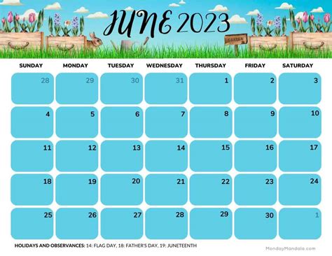 June 2023 Calendar 52 Free Pdf Printables