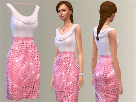 The Sims Resource Glitter In Pink Dress By Naschkatze9 Sims 4 Downloads