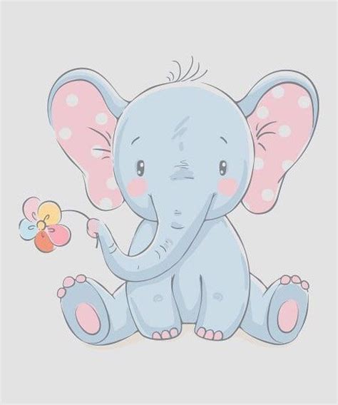 Caricatura Elefantes Bebes Tiernos Animados Para Baby Shower
