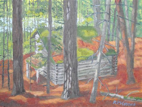 Adirondack Lean To Painting By Robert P Hedden Fine Art America