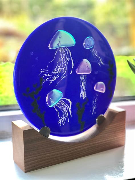 Glass Jellyfish Underwater Panel Seaside Panel Beach Art Jellyfish
