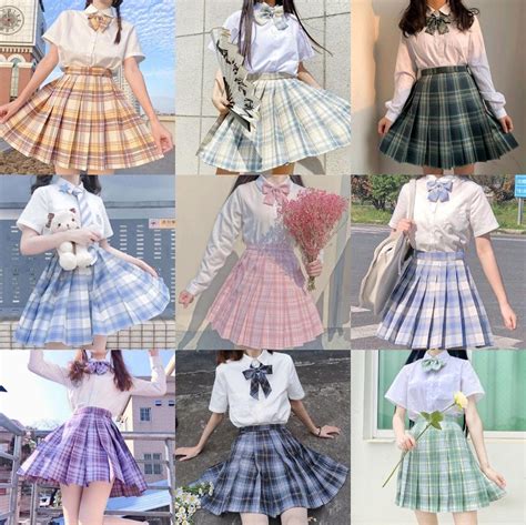 uniforme d écolière jupes plissées uniforme scolaire japonais jupe à carreaux trapèze taille