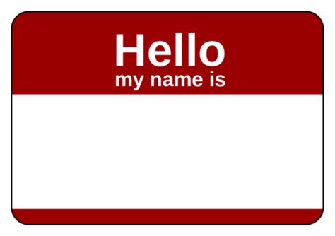 Hello My Name Is Nametag Png See More Of My Nametags On Facebook