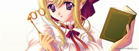 Anime Girl Librarian Blonde Facebook Cover Characters
