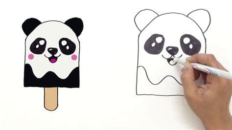 How To Draw Cute Panda Ice Cream Very Easy Hde Youtube Cute