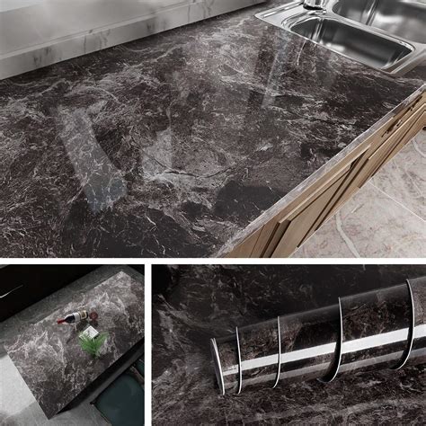 Buy Livelynine Kitchen Worktop Covering Marble Contact Paper Self