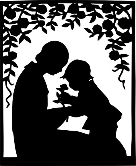 Mother And Child Silhouette Clip Art Vectors Graphic Art Designs In