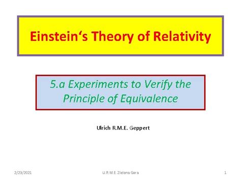 Einsteins Theory Of Relativity 5 A Experiments To