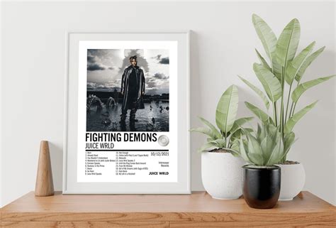 Fighting Demons Album Poster Juice Wrld Hip Hop Poster Album Etsy