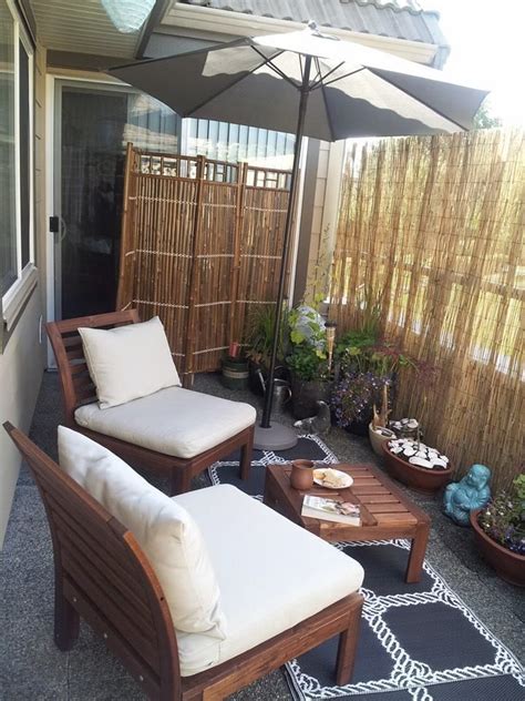 These folding screens are cheap and handy, can be bundled quickly when there is no need to use them. My personal balcony retreat with reed privacy screen ...