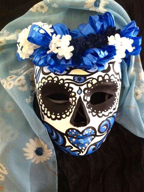 Day Of The Dead Halloween Sugar Skull Mask Veiled By Suzilinden 7500