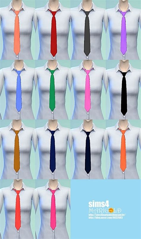 Female Necktie Tight Version At Marigold Sims 4 Updates