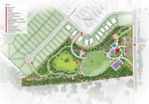 Community Park Plan Rendering Landscape Architecture In 2022 Parking