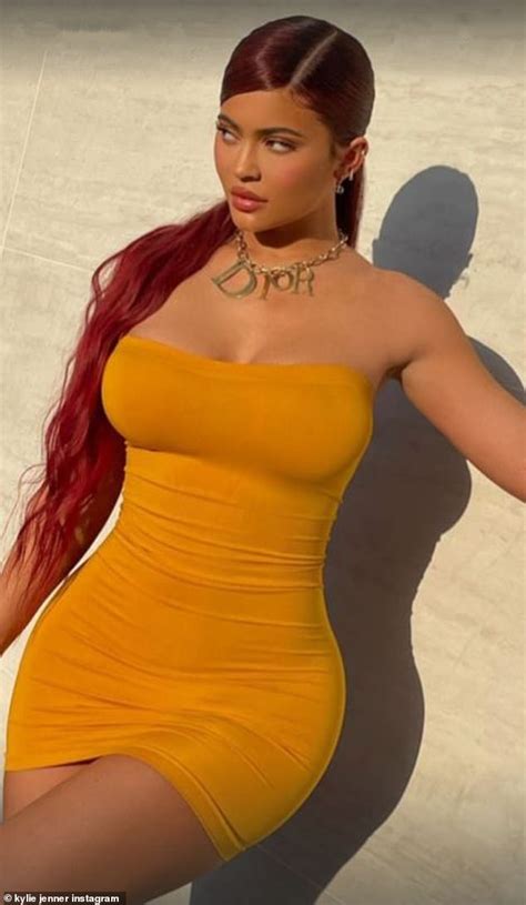 kylie jenner puts on a busty display as she shows off her hourglass figure daily mail online