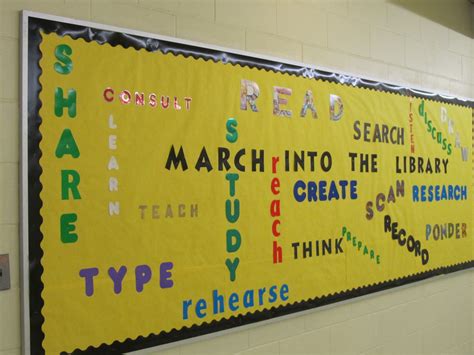 Wordle March High School Library Bulletin Board High School Bulletin