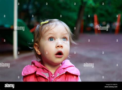 Portrait Of A Surprised Little Girl Stock Photo Alamy