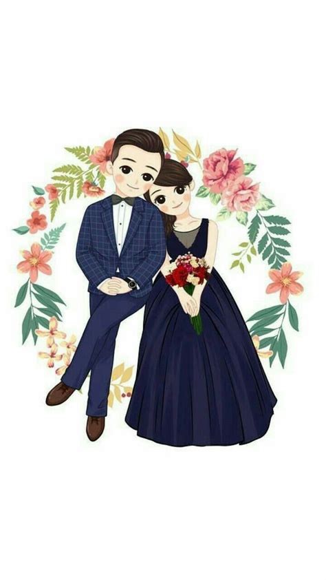 Pin By Yanieyz 🌠 On Favorite Picture Wedding Couple Cartoon Bride And Groom Cartoon Wedding