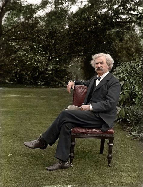 20 Historic Black And White Photos Colorized Mark Twain In The Garden