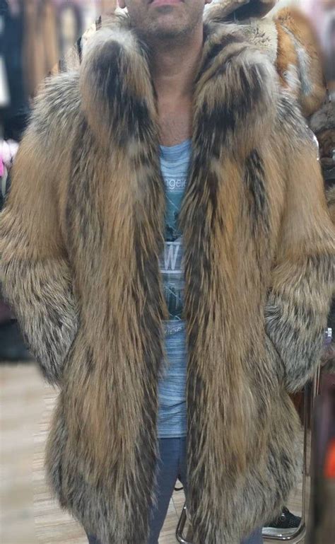 Men S Newreal Natural CRYSTAL Kross FOX Fur Coatorder Etsy Fur Coat Fox Fur Coat Mens Fur Coat