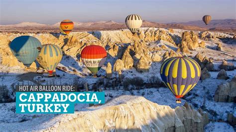 Cappadocia Turkey Hot Air Balloon Ride At Sunrise The