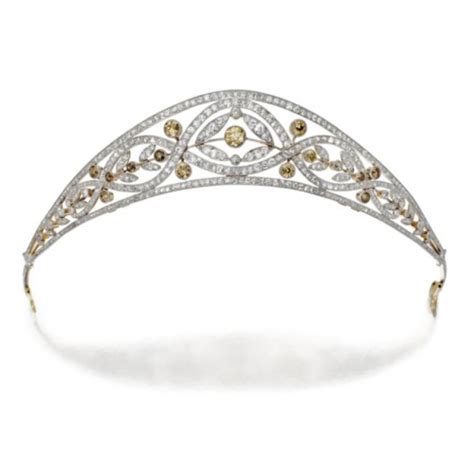 1910 Diamond Bandeau Set With Topazes Diamond Tiara Royal Diamond