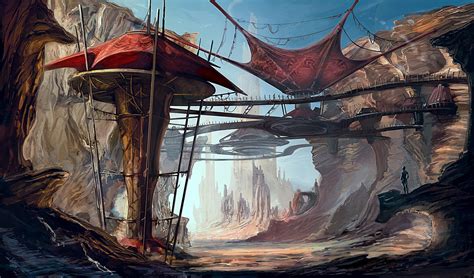 Desert Village By Darius Kalinauskas Sci Fi D Fantasy Landscape