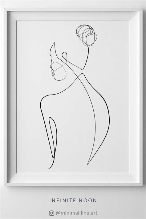 Home Decor Wall Hangings Abstract Digital Decor Minimalist Line Sketch Nude Woman Body Print