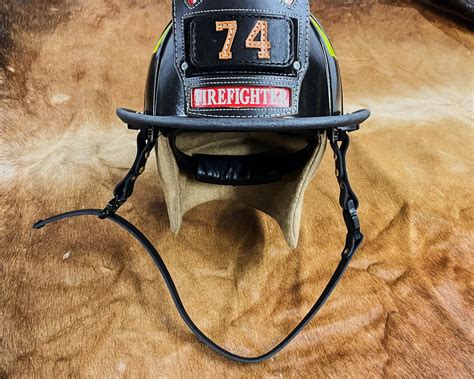 Firefighter Leather Helmet Strap Golden Age Supply Co