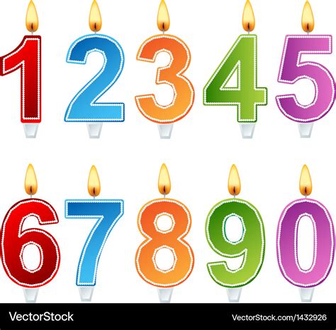 Birthday Number Candle Set Royalty Free Vector Image