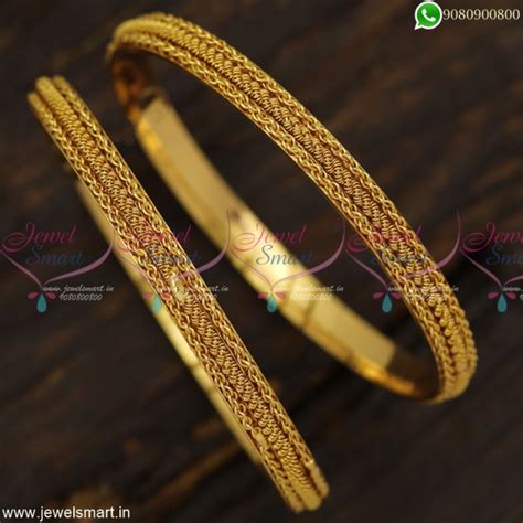 Beautiful Twisted Chain Topping Gold Bangles Designs For Daily Use Best