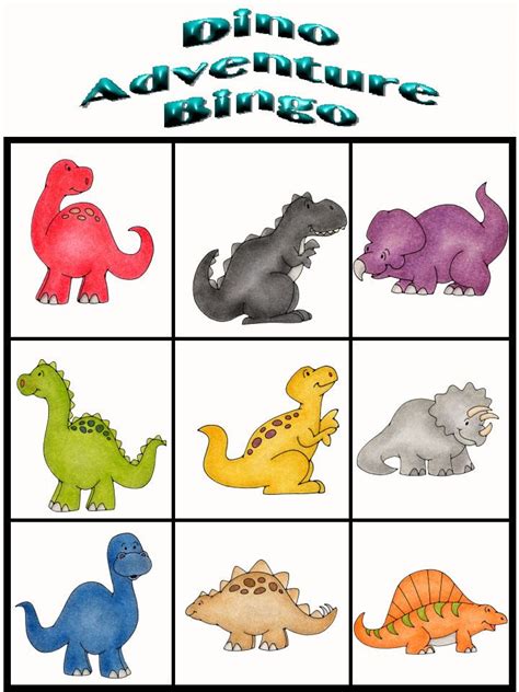 Customize Your Free Printable Dino Adventure Bingo 9 | Dinosaur crafts
