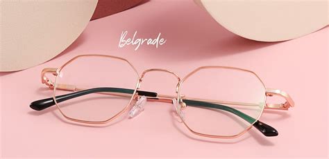Belgrade Geometric Prescription Glasses Rose Gold Womens Eyeglasses Payne Glasses
