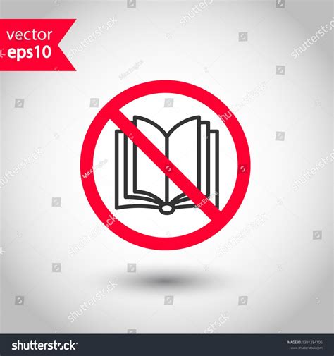 Prohibited Reading Vector Icon No Book Icon Forbidden Reading Book