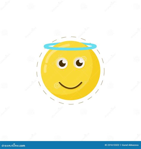 Angel Emoticon On A White Background Vector Illustration