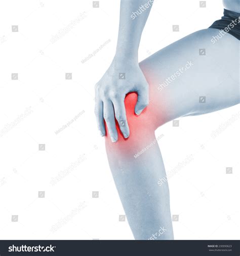 Pain Woman Knee Female Holding Hands Stock Photo 230990623 Shutterstock