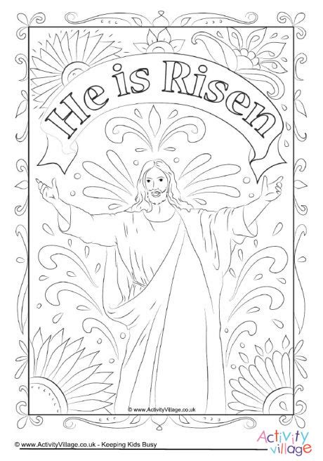 He Is Risen Colouring Page