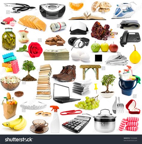 Big Collection Different Objects Isolated On Stock Photo 75550888