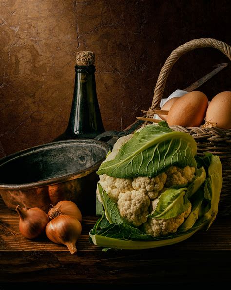 Still Life with Cauliflower and Eggs | Luis Melendez painted… | Flickr