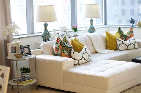 Check spelling or type a new query. White Leather Sectional - Eclectic - living room - Caitlin ...