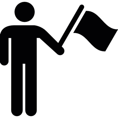 Waving Flag Man Silhouette Flag Outline Waving Sports Icon
