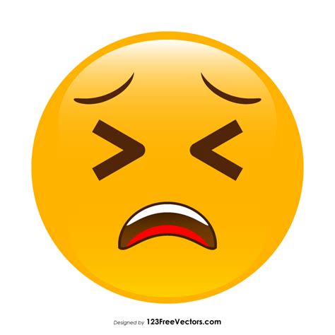 Tired Face Emoji Vector Download
