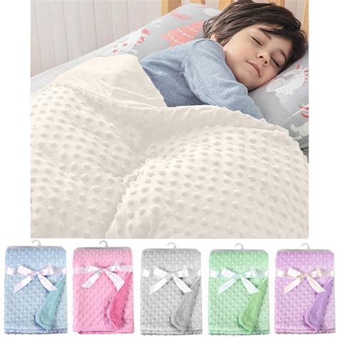 2020 New Fashion Baby Soft Minky Dot Blanket Children Warm