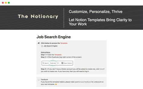 Job Search Engine by TheNotionary | Notion Template