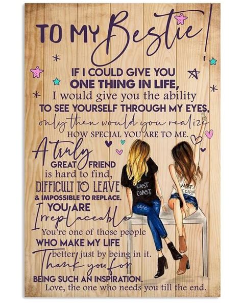To My Bestie If I Could Give You One Thing In Like Print Poster Wall Art Home Decor Ts