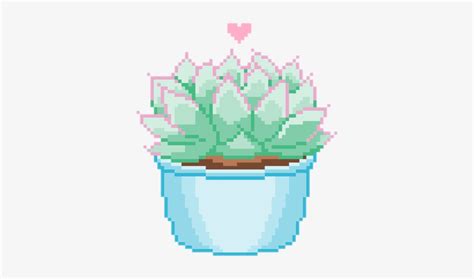 Succulent Heart Plant Plants Grunge Pixel Gre Aesthetic Pastel Pixel