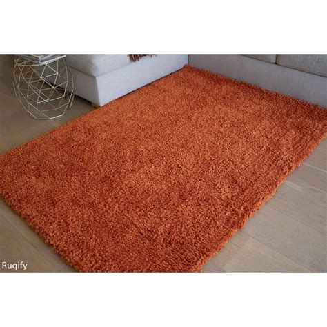 8x10 Feet Orange Color Shag Shaggy Fluffy Fuzzy Furry Modern